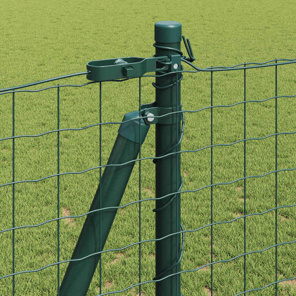 Recinzione Metallica Saldata Acciaio PVC Verde 10x1,2m con Base in Cemento