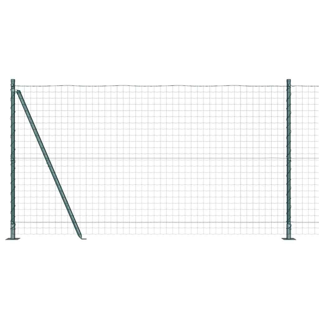 Recinzione Metallica Saldata Acciaio PVC Verde 10x1,2m con Base in Cemento