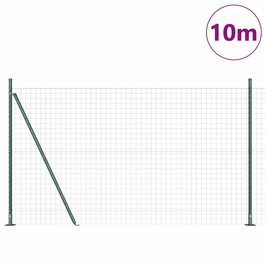 Recinzione Metallica Elettrosaldata 10 x 1,4 m con Base in Cemento