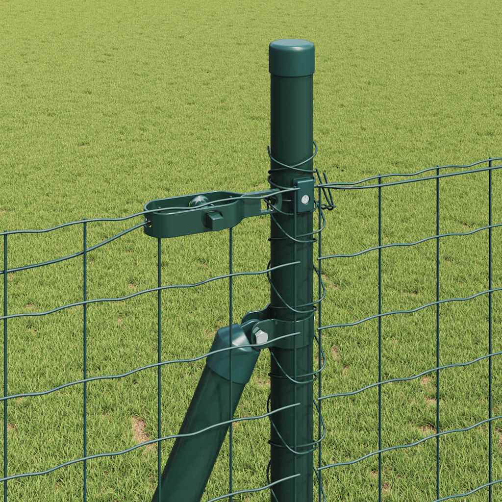 Recinzione Metallica Saldato Verde con Base in Cemento 10 x 1,5 m