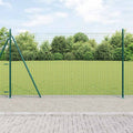 Recinzione Metallica Saldato Verde con Base in Cemento 10 x 1,5 m