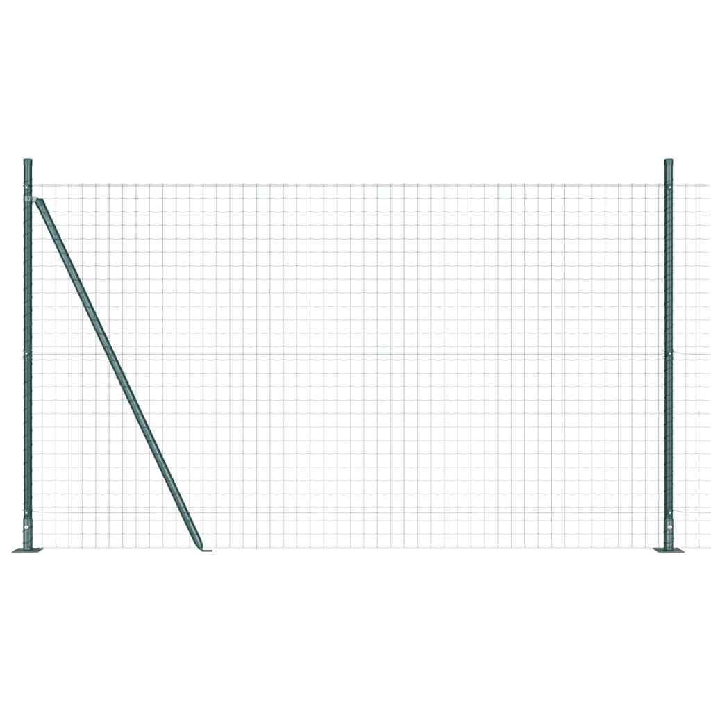 Recinzione Metallica Saldato Verde con Base in Cemento 10 x 1,5 m