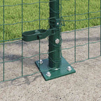 Recinzione Metallica Elettrosaldata con Base in Cemento 10 x 1,4 m - Acciaio PVC Verde