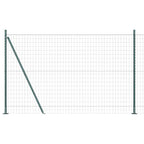 Recinzione Metallica Saldato con Base in Cemento 10x1,5m Acciaio PVC Verde