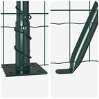 Recinzione Metallica Saldata Acciaio PVC Verde 10x0,4 m con Base in Cemento