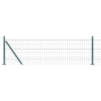 Recinzione Metallica Saldata Acciaio PVC Verde 10x0,4 m con Base in Cemento
