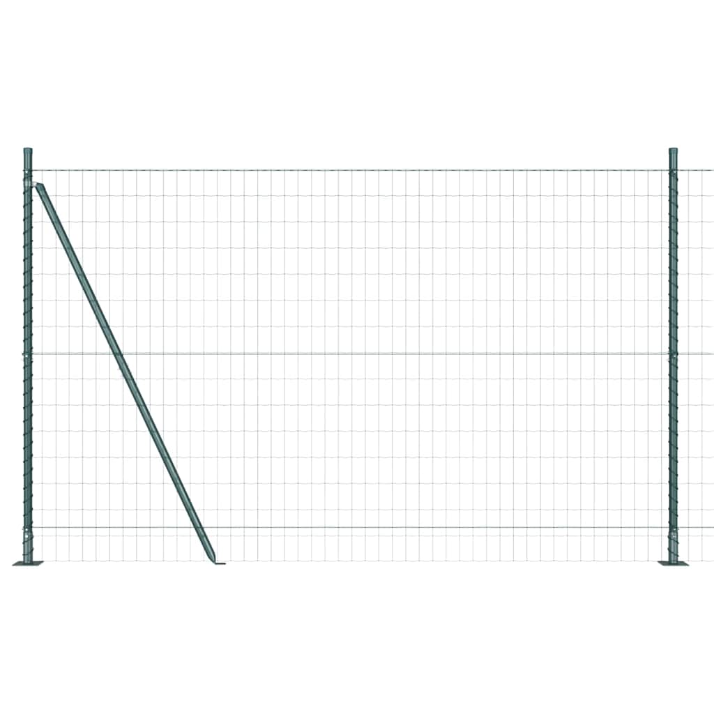Recinzione Metallica Elettrosaldata con Base in Cemento 10 x 1,4 m Verde