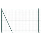 Recinzione Metallica Saldato Verde Acciaio PVC 10 x 1,5 m con Base in Cemento
