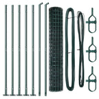 Recinzione Metallica Saldato Verde Acciaio PVC 10 x 1,5 m con Base in Cemento