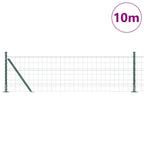 Recinzione Metallica Saldata in Acciaio PVC Verde 10x0,4 m con Base in Cemento