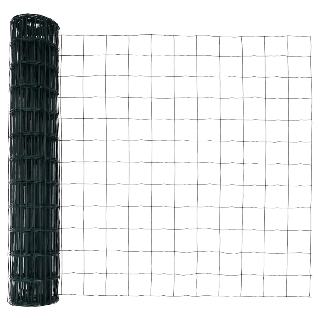 Recinzione Metallica Saldata 10x1 m con Base in Cemento - Acciaio Rivestito PVC Verde