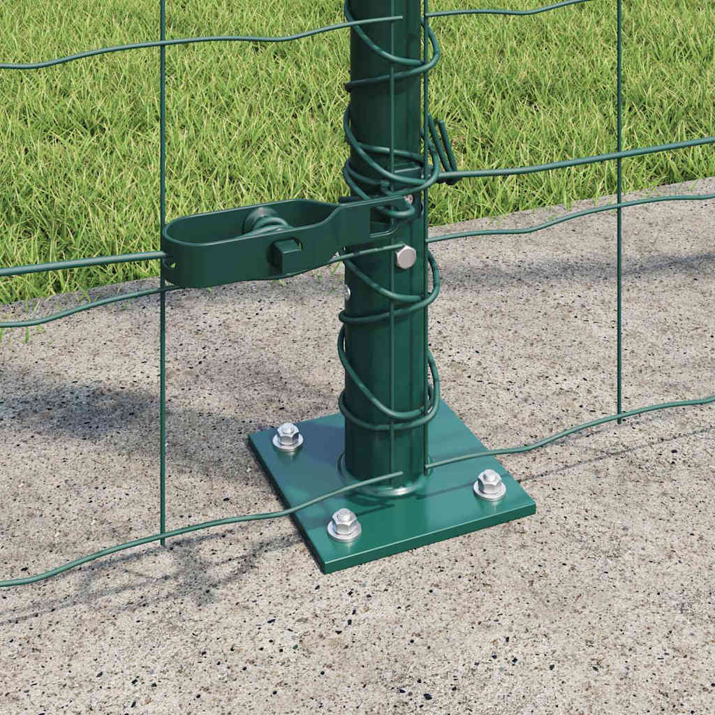 Recinzione Metallica Elettrosaldata 10 x 1,4 m con Base in Cemento - Acciaio Rivestito PVC Verde
