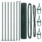 Recinzione Metallica Elettrosaldata 10 x 1,4 m con Base in Cemento - Acciaio Rivestito PVC Verde