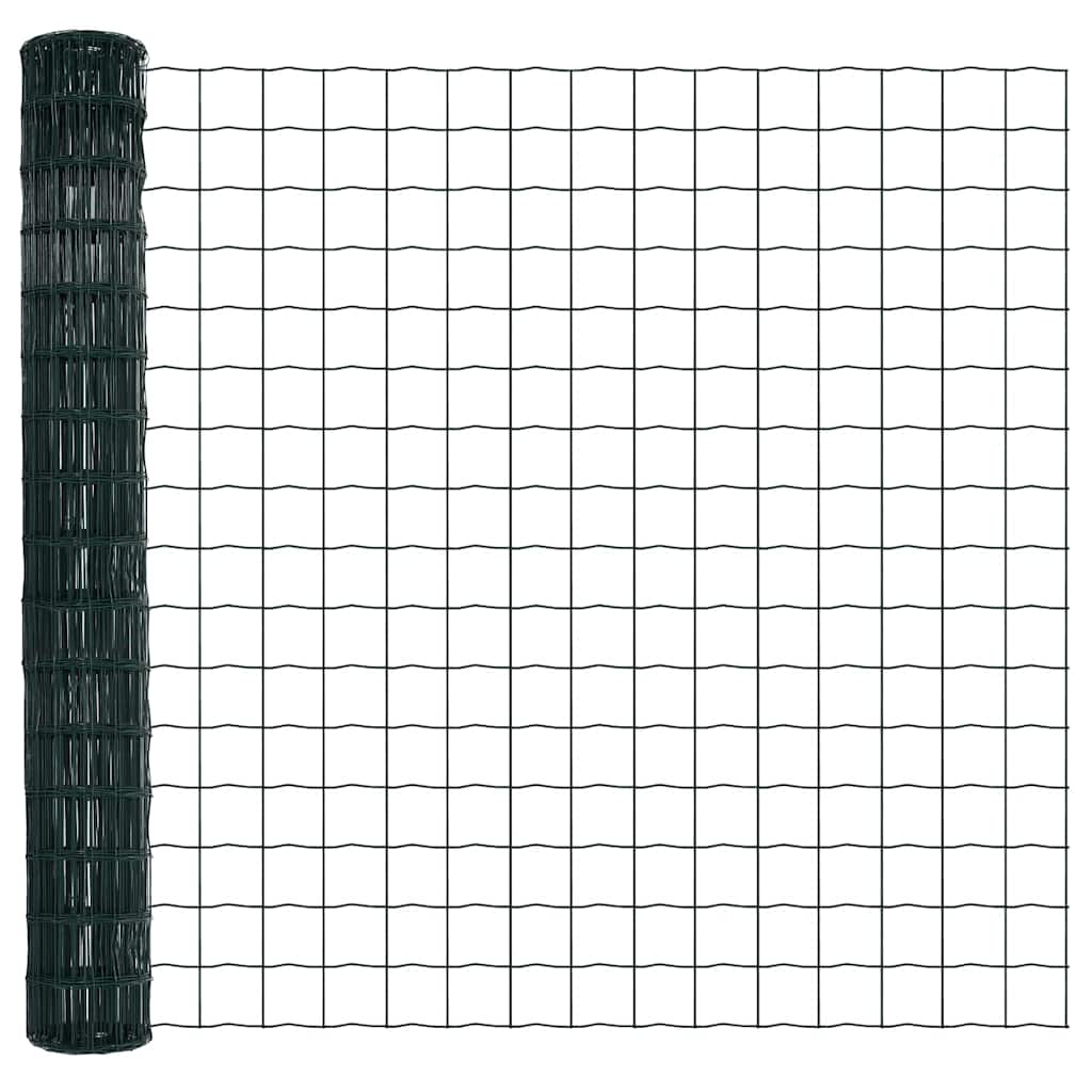 Recinzione Metallica Saldato con Base in Cemento 10x1,5m - Acciaio Rivestito PVC Verde