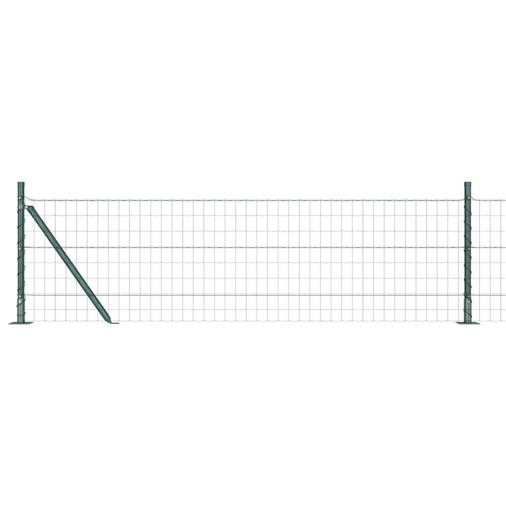 Recinzione Metallica Saldata con Base in Cemento 25 x 0,4 m - Acciaio Rivestito PVC Verde