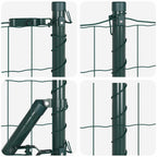 Recinzione Metallica Saldata in Acciaio PVC Verde 25x0,8 m con Base in Cemento