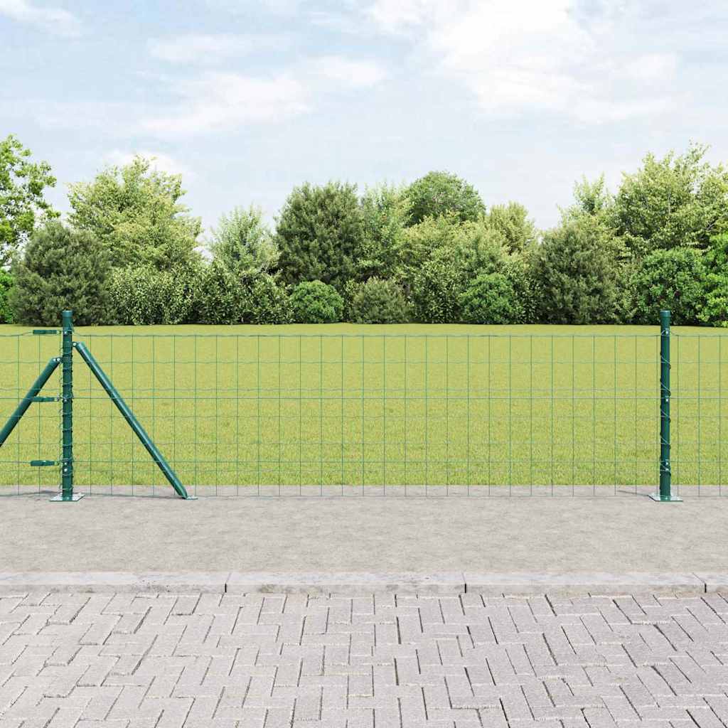 Recinzione Metallica Saldata con Base in Cemento 25 x 0,4 m Verde