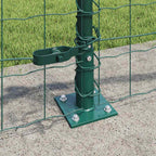 Recinzione Metallica Saldato in Acciaio PVC Verde con Base in Cemento 25x0,6 m