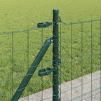 Recinzione Metallica Saldato in Acciaio PVC Verde con Base in Cemento 25x0,6 m