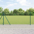 Recinzione Metallica Saldata 25 x 0,8 m con Base in Cemento - Acciaio PVC Verde