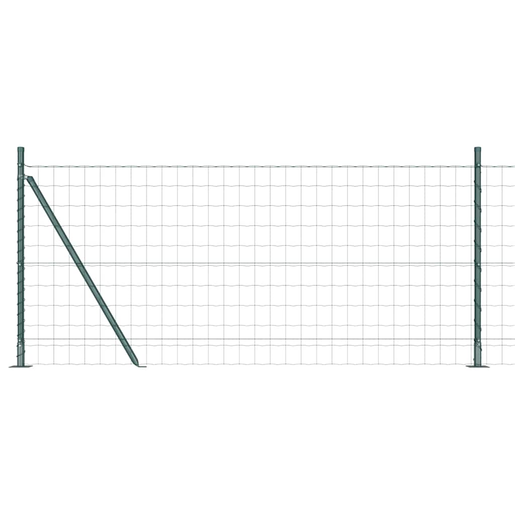 Recinzione Metallica Saldata 25 x 0,8 m con Base in Cemento - Acciaio PVC Verde