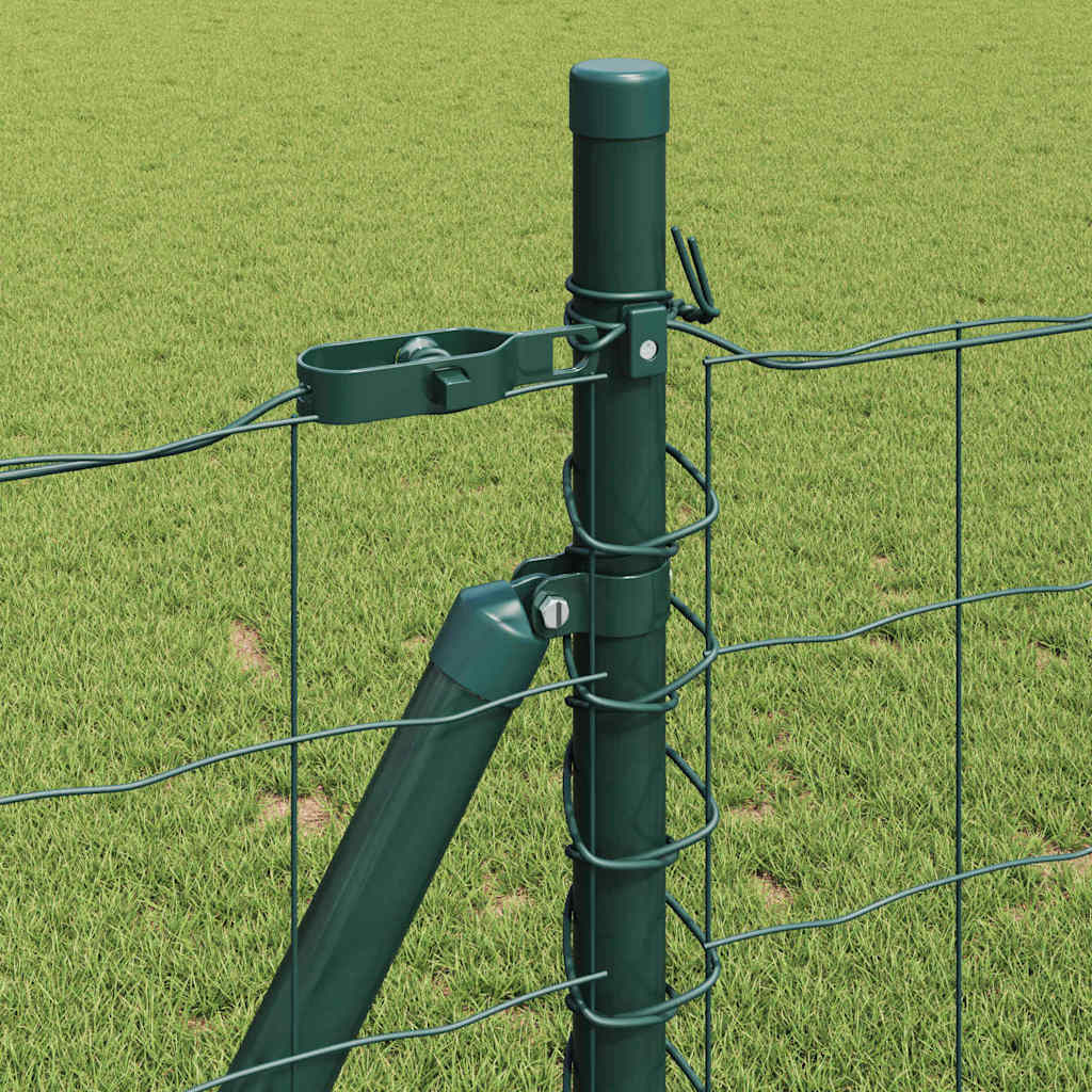 Recinzione Metallica Saldata in Acciaio PVC Verde 25 x 0,8 m con Base in Cemento
