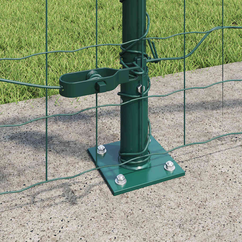 Recinzione Metallica Saldata 10 x 1,0 m con Base in Cemento - Acciaio Rivestito PVC Verde