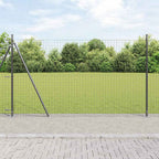 Recinzione Metallica Elettrosaldata con Base in Cemento 10x1,4 m