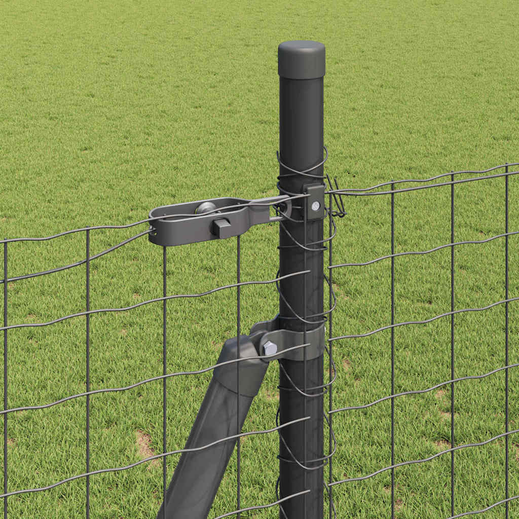 Recinzione Metallica Saldato 10 x 1,6 m con Base in Cemento - Acciaio Rivestito PVC Grigio
