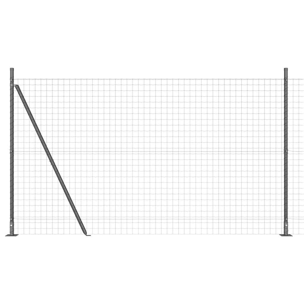 Recinzione Metallica Saldato 10 x 1,6 m con Base in Cemento - Acciaio Rivestito PVC Grigio