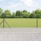 Recinzione Metallica Saldato 10x0,6 m con Base in Cemento - Acciaio PVC Grigio