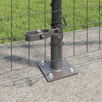 Recinzione Metallica Saldata Acciaio PVC Grigio 10x1,2 m con Base in Cemento
