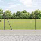 Recinzione Metallica Saldata Acciaio PVC Grigio 10x1,2 m con Base in Cemento