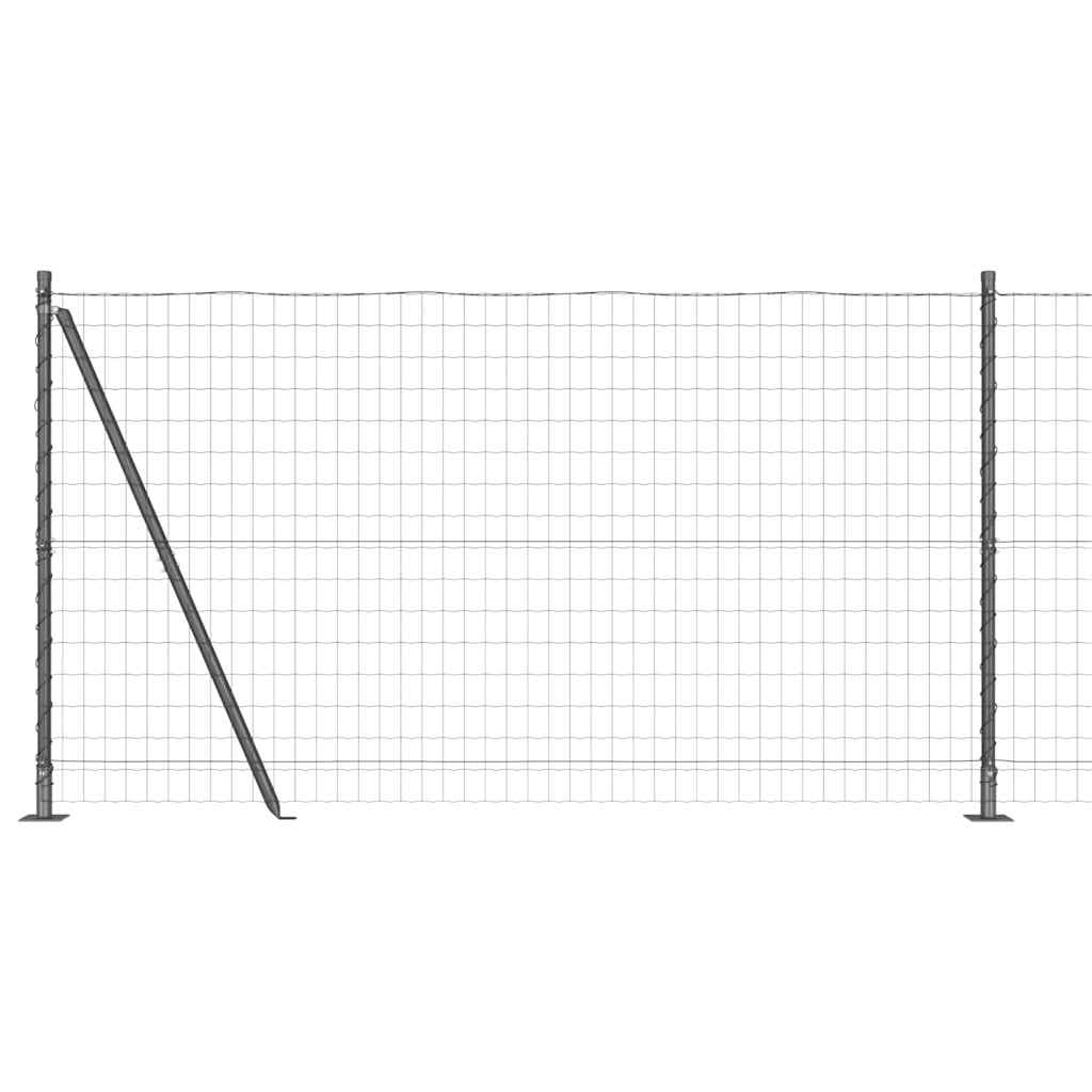 Recinzione Metallica Saldata Acciaio PVC Grigio 10x1,2 m con Base in Cemento