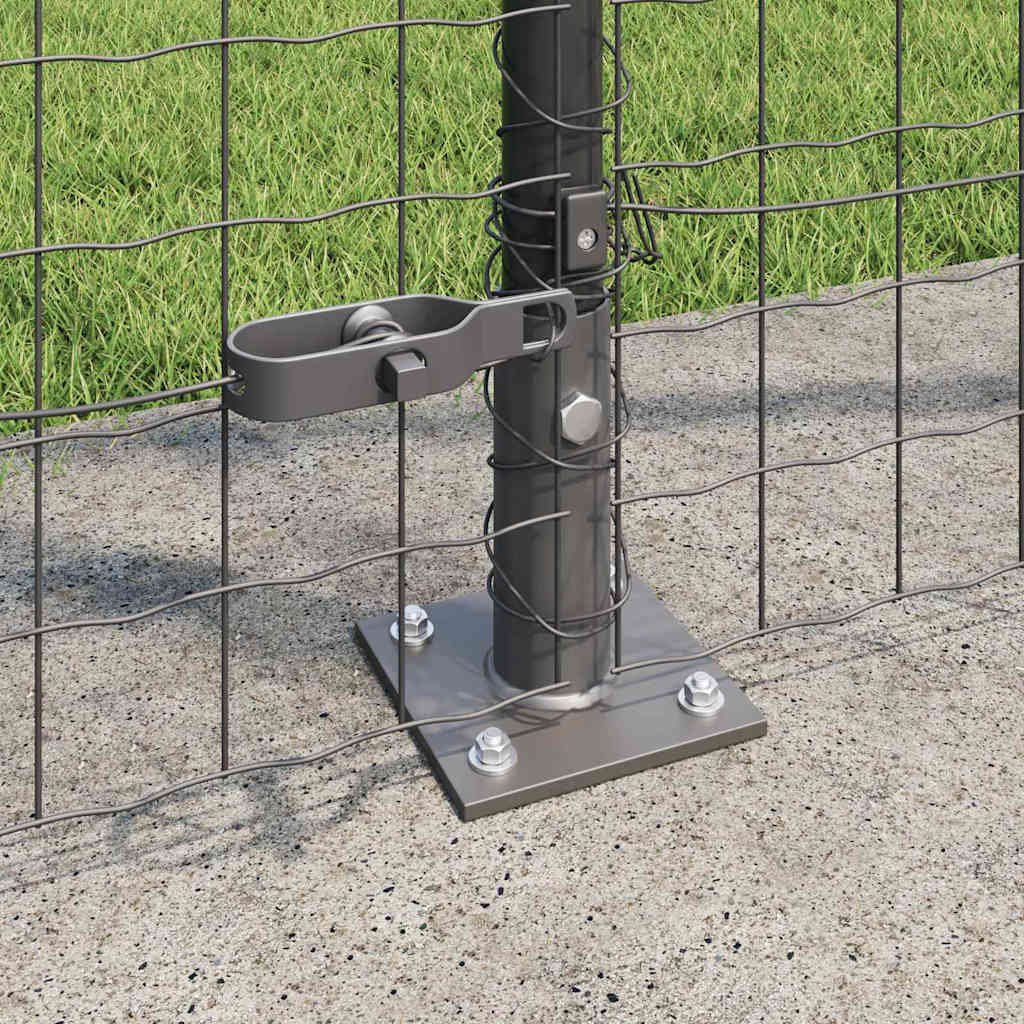 Recinzione Metallica Elettrosaldata con Base in Cemento 10x1,4m Grigio