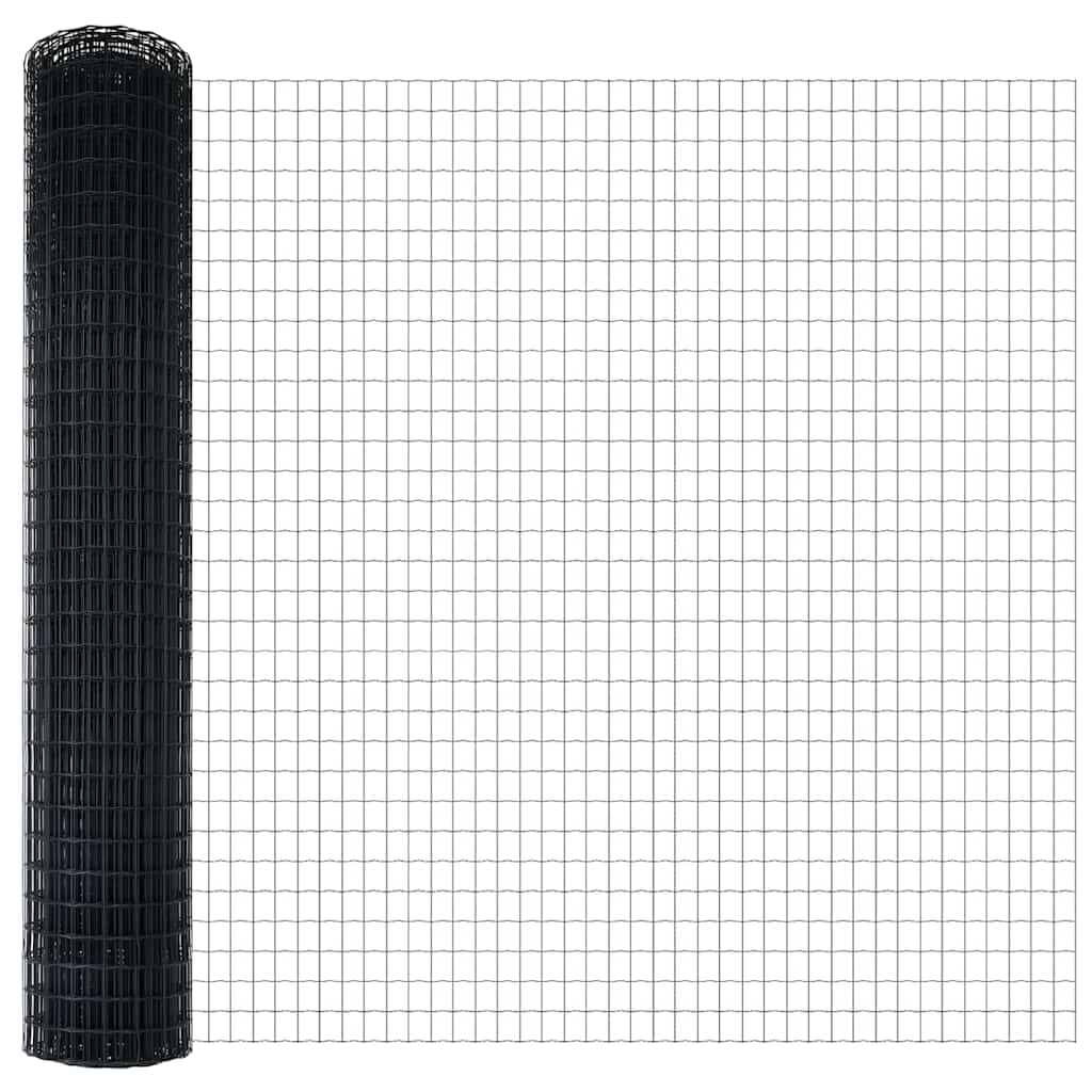 Recinzione Metallica Elettrosaldata con Base in Cemento 10x1,4m Grigio
