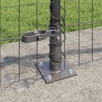 Recinzione Metallica Saldata con Base in Cemento 10x0,4m Grigio