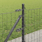 Recinzione Metallica Saldata con Base in Cemento 10x0,4m Grigio