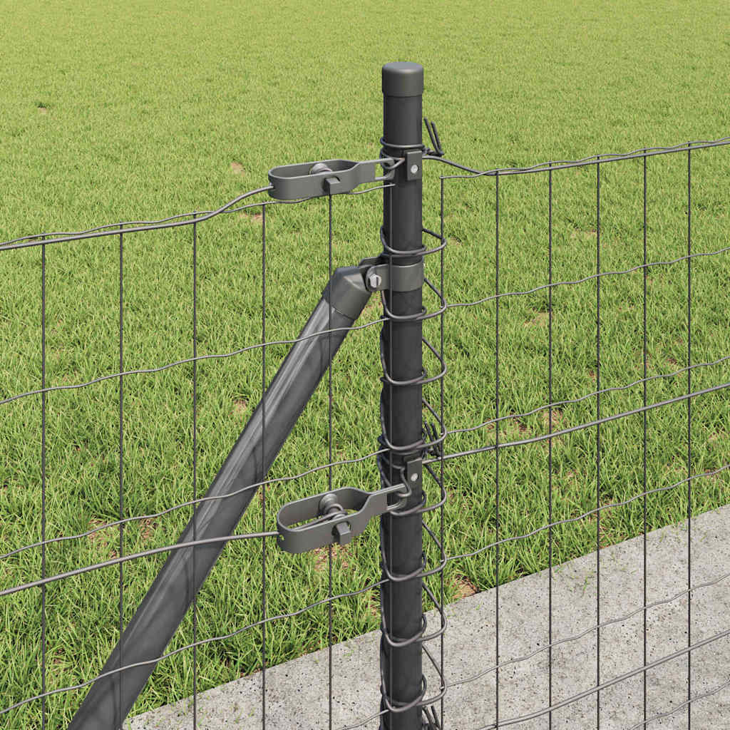 Recinzione Metallica Saldata con Base in Cemento 10x0,4m Grigio