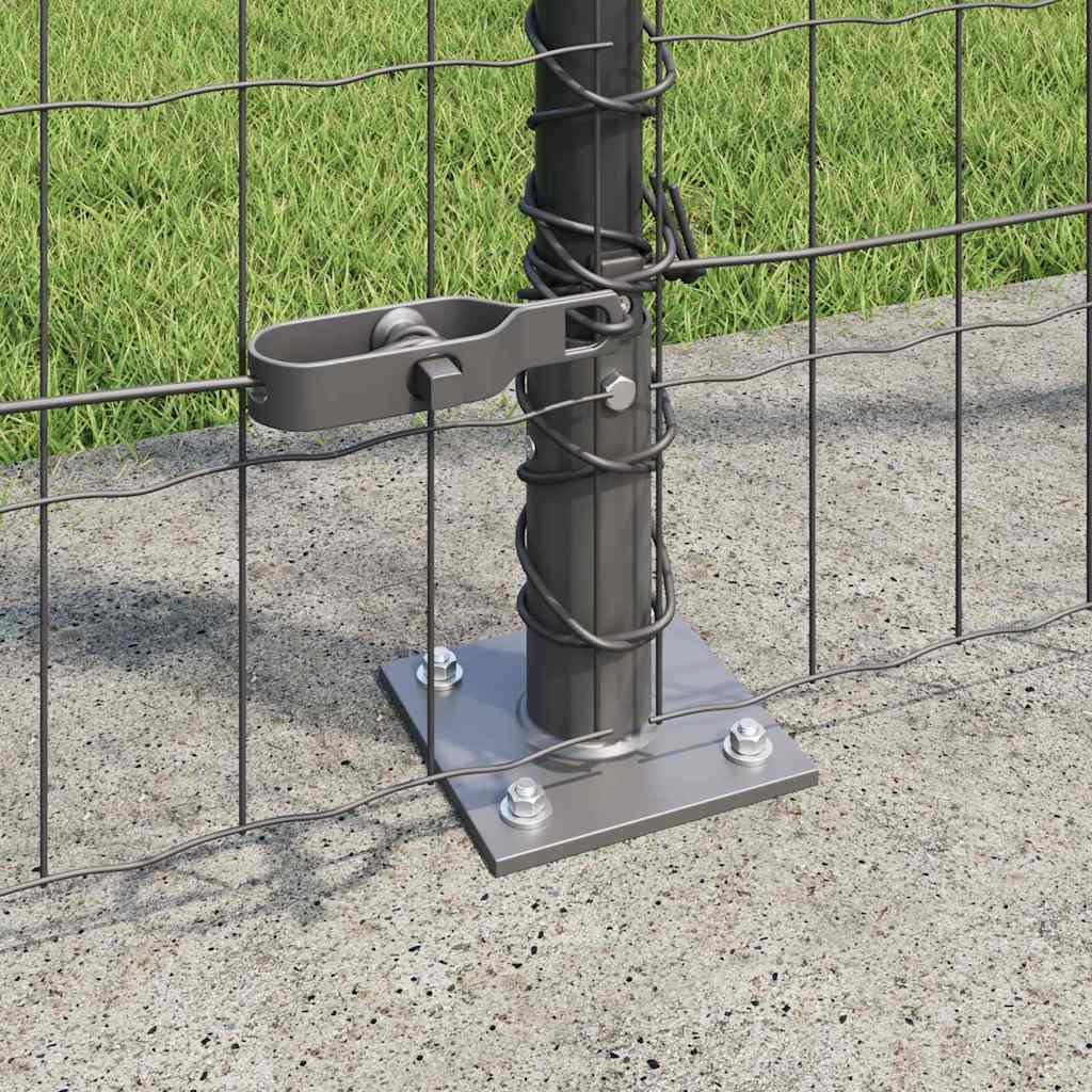 Recinzione Metallica Saldato Acciaio PVC Grigio 10x1,6m con Base in Cemento