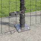 Recinzione Metallica Saldato Acciaio PVC Grigio 10x1,6m con Base in Cemento