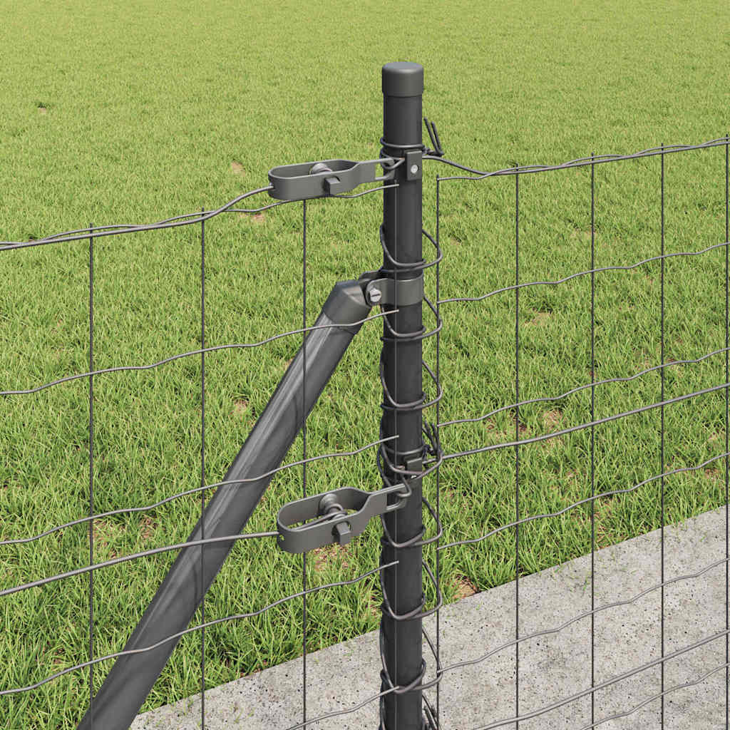 Recinzione Metallica Saldata 10 x 0,4 m Grigio Acciaio Rivestito PVC