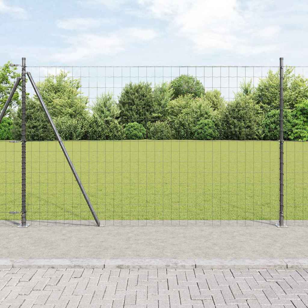 Recinzione Metallica Saldato con Base in Cemento 10 x 1,6 m