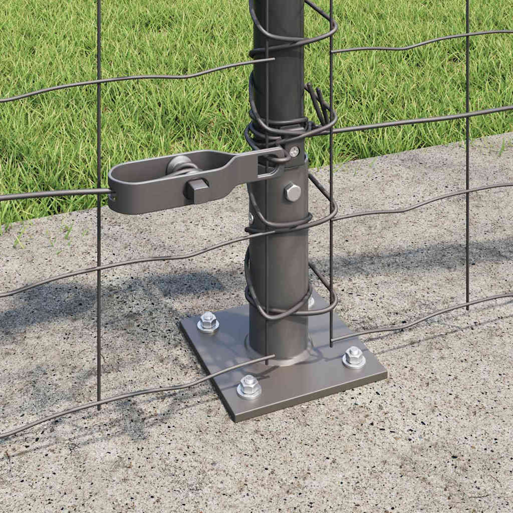 Recinzione Metallica Saldato in Rete 10x0,6m con Base in Cemento