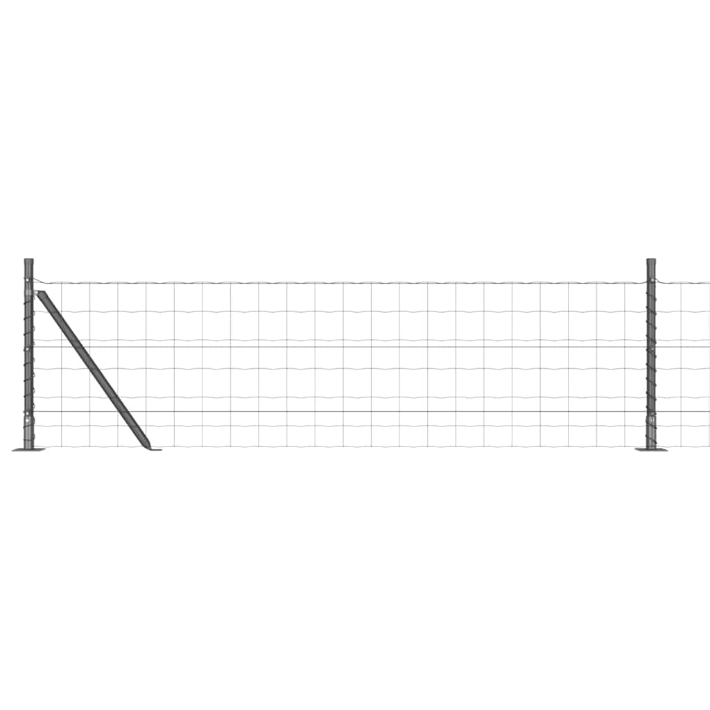 Recinzione Metallica Saldato in Rete 10x0,6m con Base in Cemento