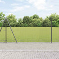 Recinzione Metallica Saldata in Acciaio PVC 25x1,2 m con Base in Cemento