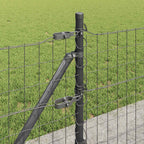 Recinzione Metallica Saldata con Base in Cemento 25x0,4 m - Acciaio PVC Grigio