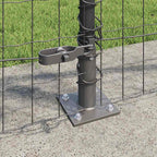 Recinzione Metallica Saldato Acciaio PVC Grigio 25x1 m con Base in Cemento