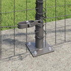 Recinzione Metallica Saldata 25 x 0,8 m con Base in Cemento - Acciaio PVC Grigio