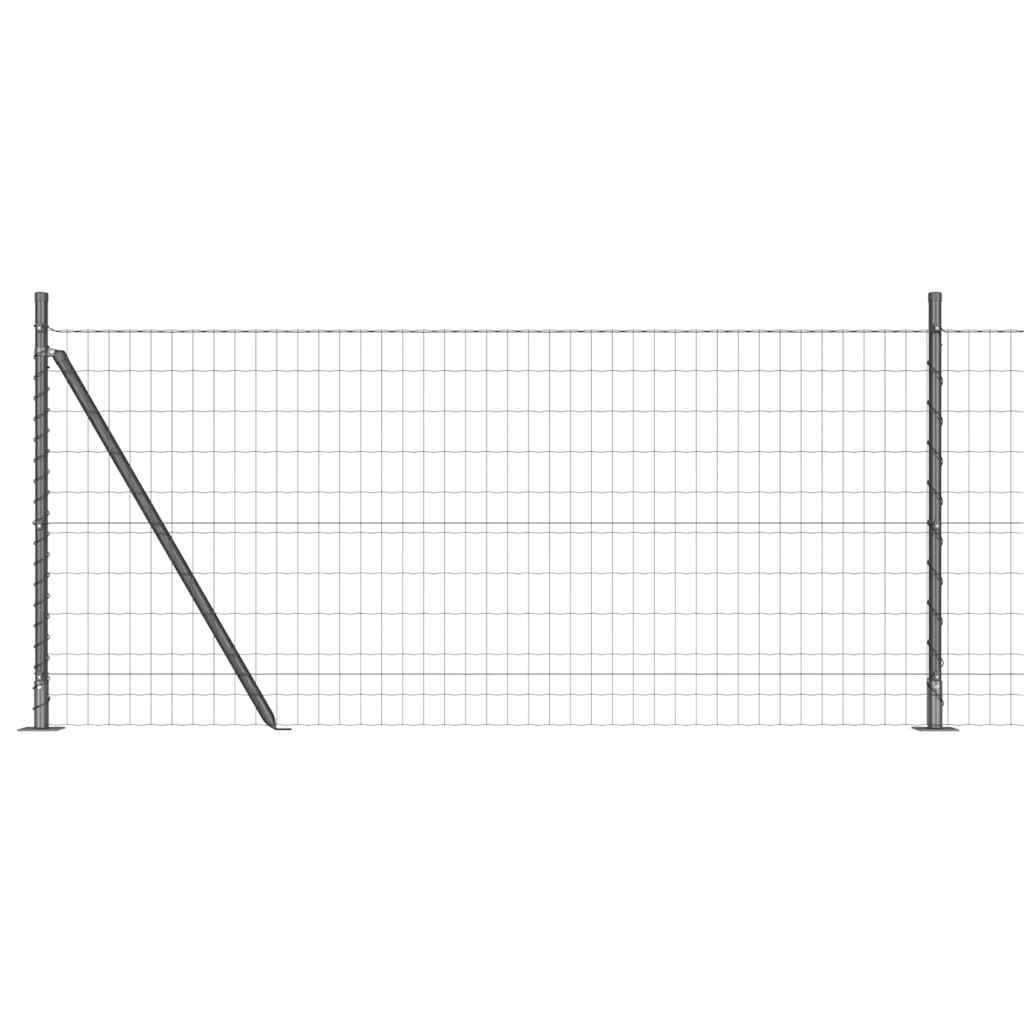 Recinzione Metallica Saldata 25 x 0,8 m con Base in Cemento - Acciaio PVC Grigio